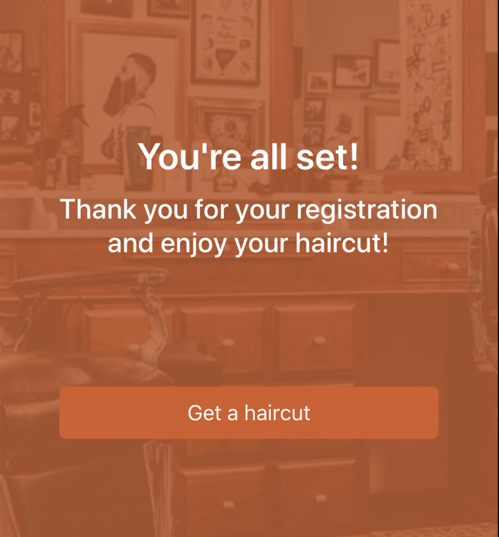 hair cut app trimco appointment confirmation